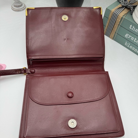 Cartier Must de Cartier Vintage Burgundy Leather Clutch Wristlet - Picture 6 of 9